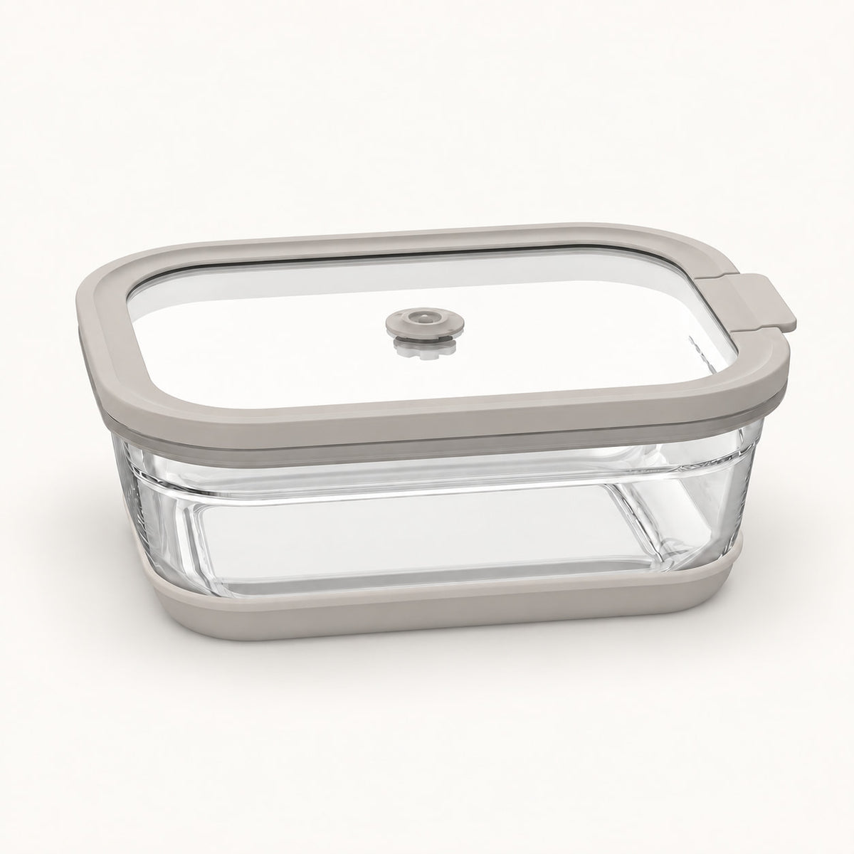 ORDA 1730mlガラス容器1個。Warm Gray 2の蓋と低い底面カバー